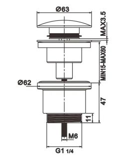 Донный клапан Rose RS31Q бронза